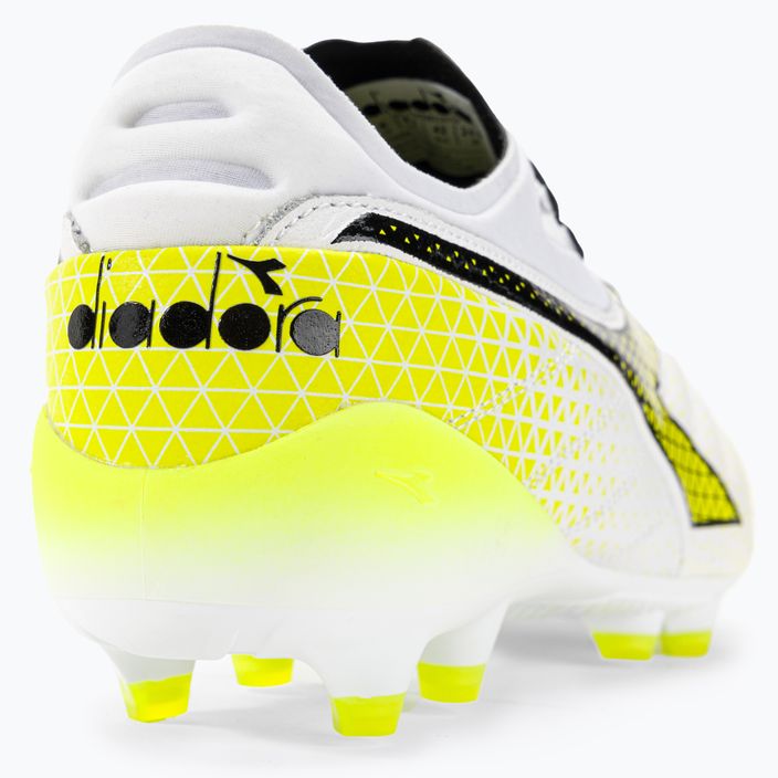 Ghete de fotbal Diadora Brasil Elite Tech GR LPX pentru bărbați, alb/negru/galben-fluo 9