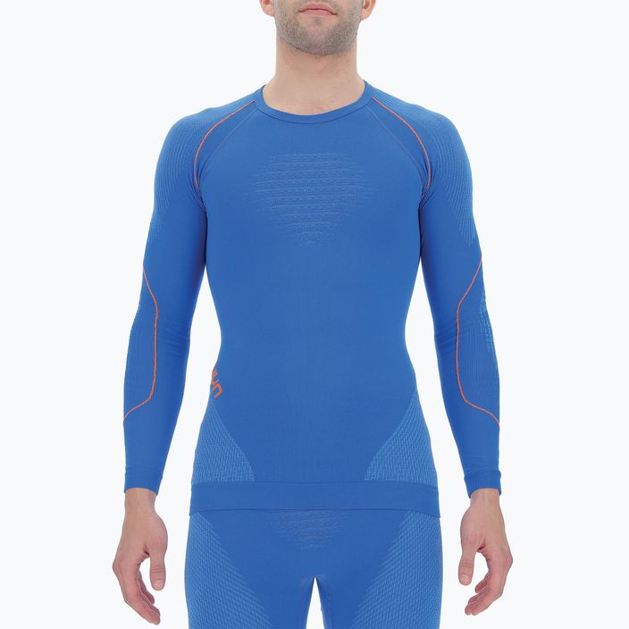 Hanorac termic pentru bărbați UYN Evolutyon UW Shirt blue/blue/orange shiny 4