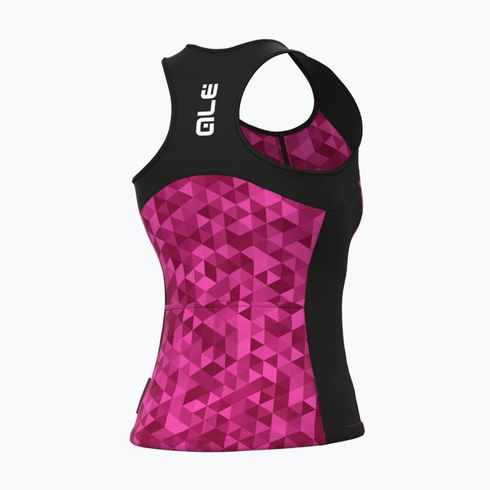 Tricou de ciclism pentru femei Alé Triangles roz-negru L21112543 2