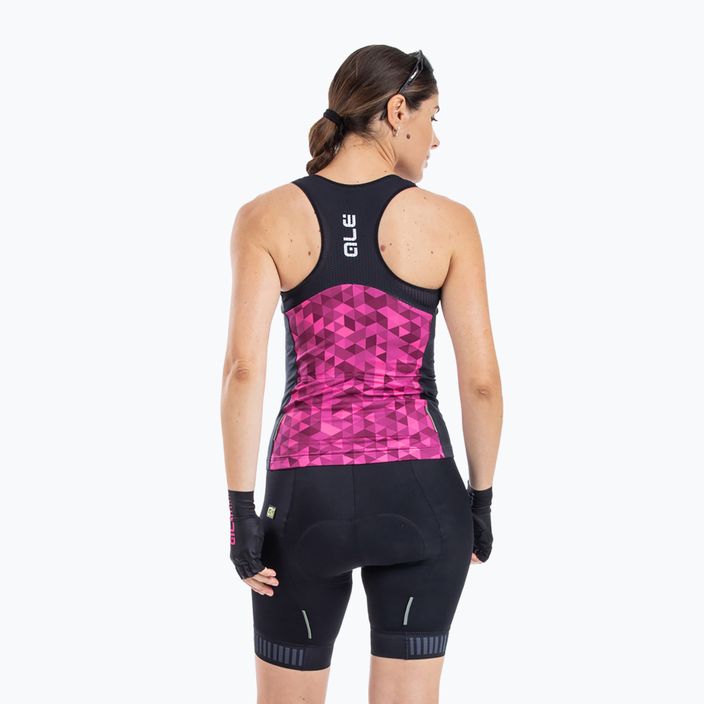 Tricou de ciclism pentru femei Alé Triangles roz-negru L21112543 4