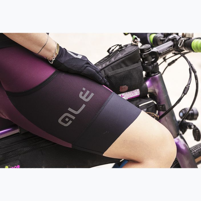 Pantaloni scurți de ciclism pentru femei Alé Stones Cargo Bibshorts plum 7