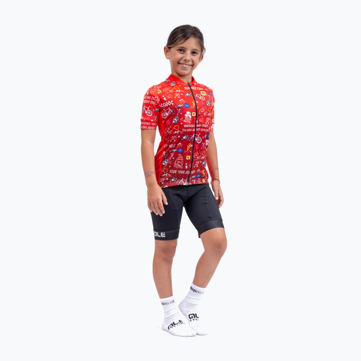 Pentru copii Alé Maglia Mc Vibes tricou de ciclism roșu L22228405 4