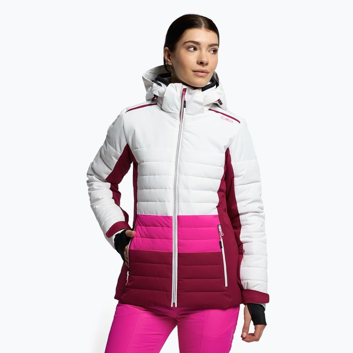Jachetă de schi pentru femei CMP roz și alb 31W0226/A001