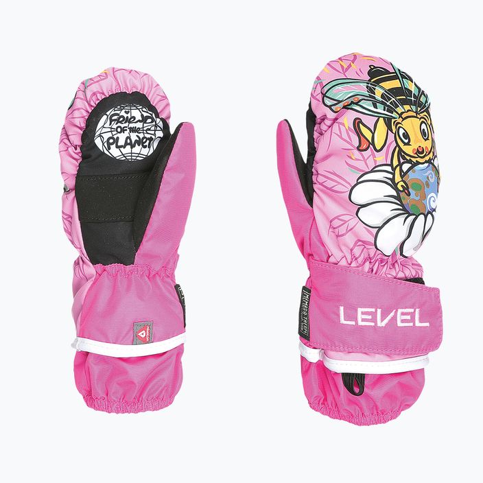 Level Animal mănuși de schi roz pentru copii 6