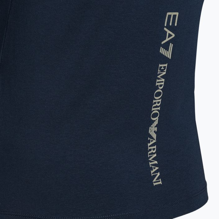 Tricou EA7 Emporio Armani Train pentru femei, de culoare albastru marin strălucitor/logo auriu deschis 4