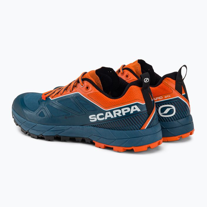 Încălțăminte de trekking pentru bărbați Scarpa Rapid GTX bleumarin-portocalie 72701 3
