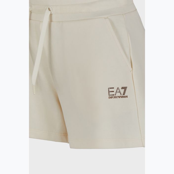 Pantaloni scurți EA7 Emporio Armani Train Shiny pentru femei pristine/logo maro 3