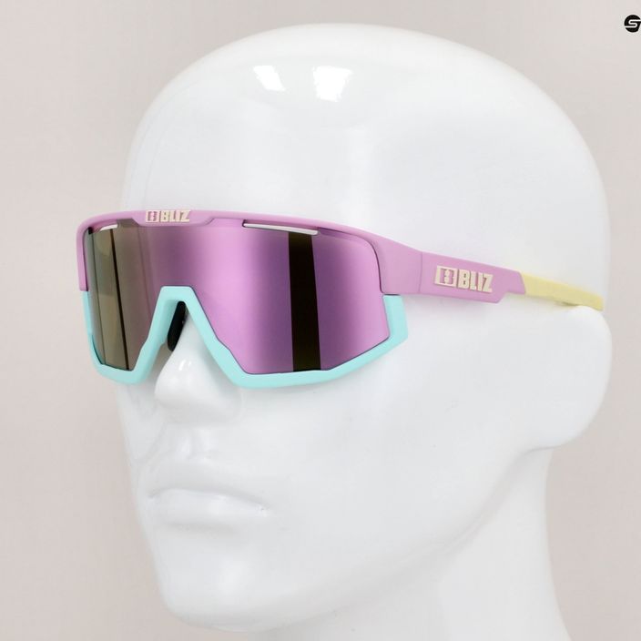 Ochelari de ciclism Bliz Fusion S3 matt pastel violet-galben logo / maro roz multi 52305-34 8