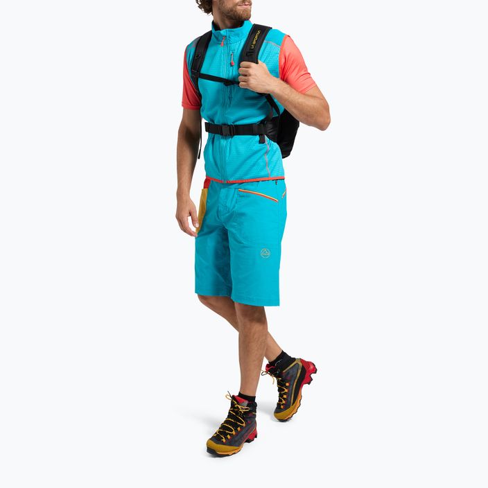 Pantaloni scurți de alpinism pentru bărbați La Sportiva Belay tropic blue/cherry tomato 2