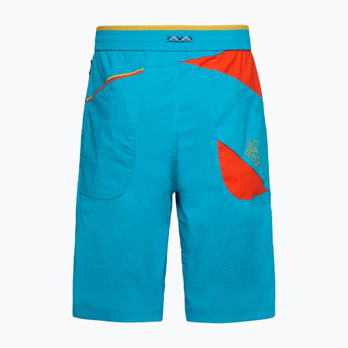 Pantaloni scurți de alpinism pentru bărbați La Sportiva Belay tropic blue/cherry tomato 6