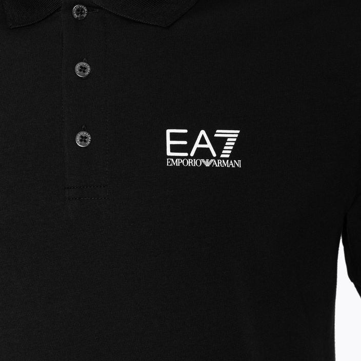 Tricou polo EA7 Emporio Armani Train Visibility negru pentru bărbați 3