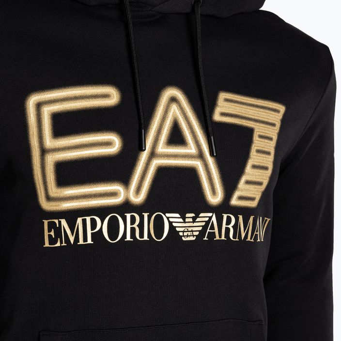 EA7 Emporio Armani Emporio Armani Train Logo Series Oversize Logo Hoodie Coft negru pentru bărbați 3