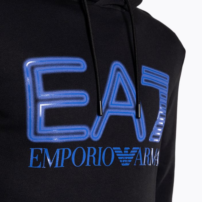 EA7 Emporio Armani Emporio Armani Train Logo Series Oversize Logo Hoodie Coft negru pentru bărbați 3