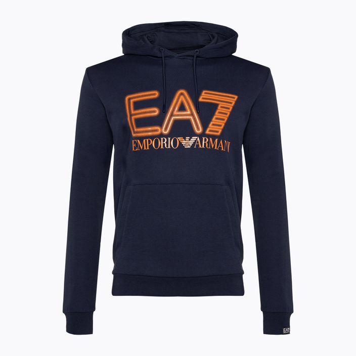 EA7 Emporio Armani Emporio Armani Train Logo Series Oversize Logo Hoodie Coft albastru marin pentru bărbați