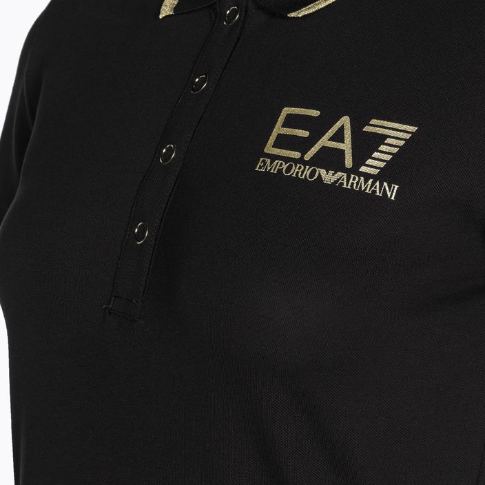 Tricou polo negru EA7 Emporio Armani Train Core pentru femei 3