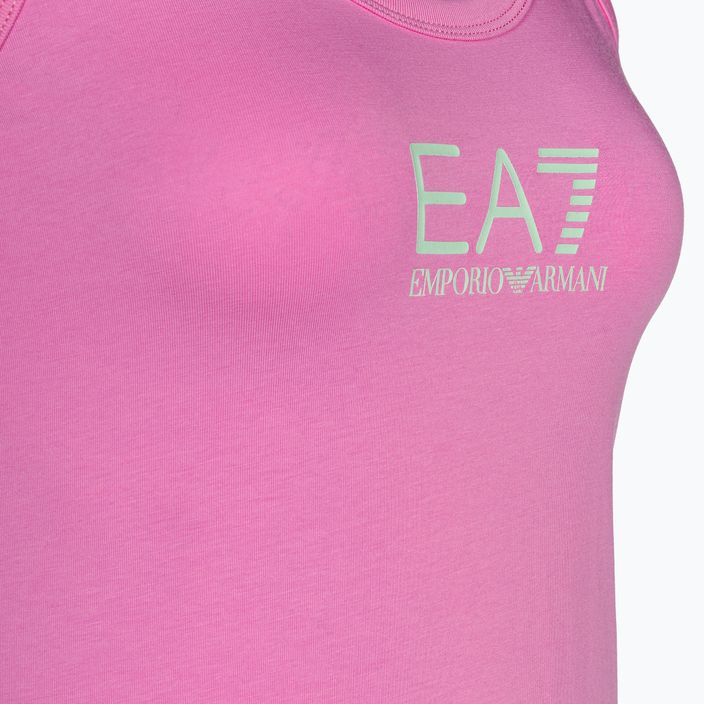Tricou fără bretele pentru femei EA7 Emporio Armani Train Shiny cyclamen/logo aqua 3