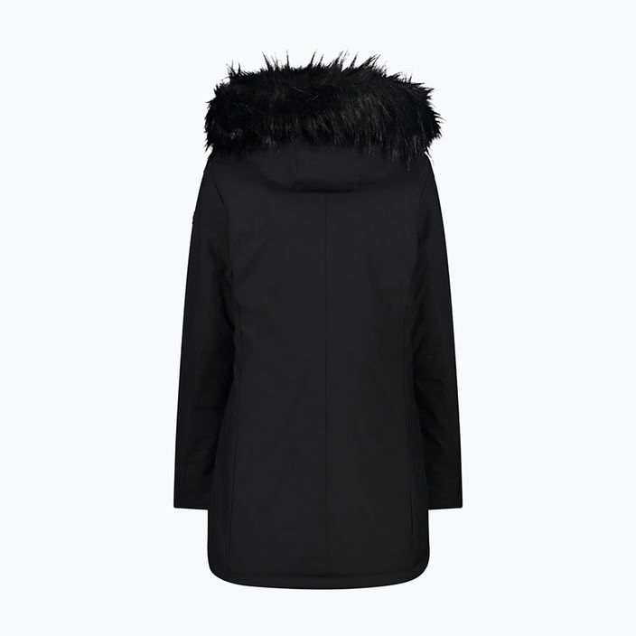 Jachetă de ploaie cu glugă cu fermoar CMP Coat pentru femei  negru 32K3196F/U901 3