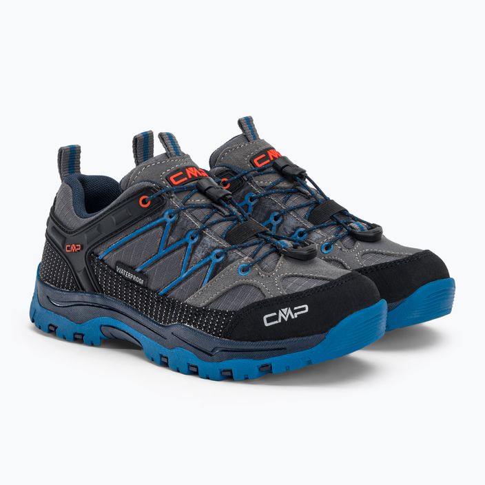 CMP cizme de trekking pentru copii Rigel Low Wp gri-albastru 3Q54554/69UN 4
