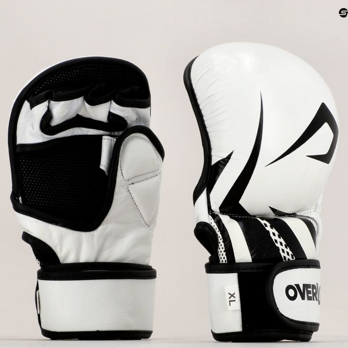 Overlord mănuși de grappling Sparring MMA piele naturală alb 101003-W/M 10