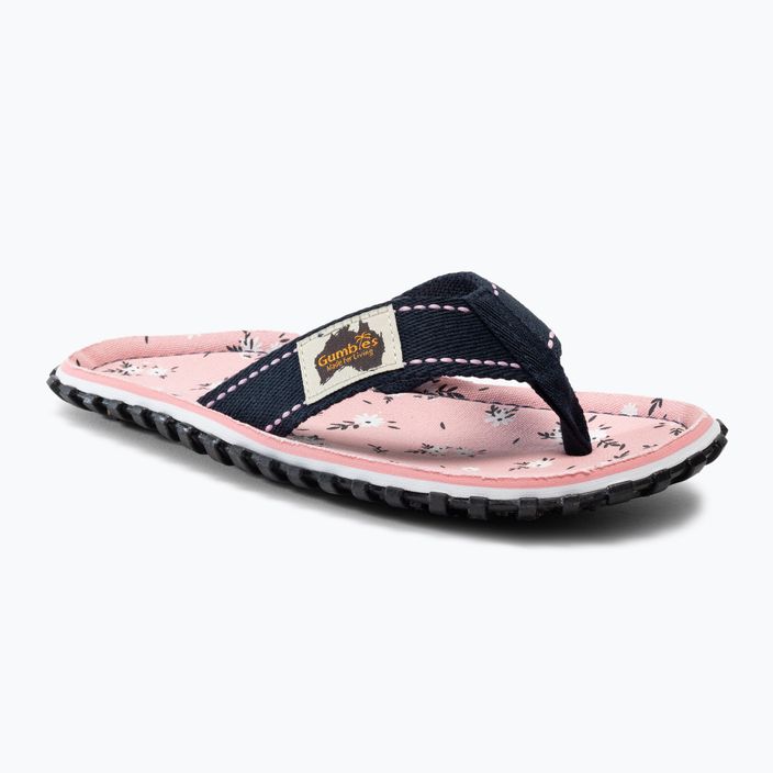 Papuci de plajă pentru femei Gumbies Islander în roz DITSY