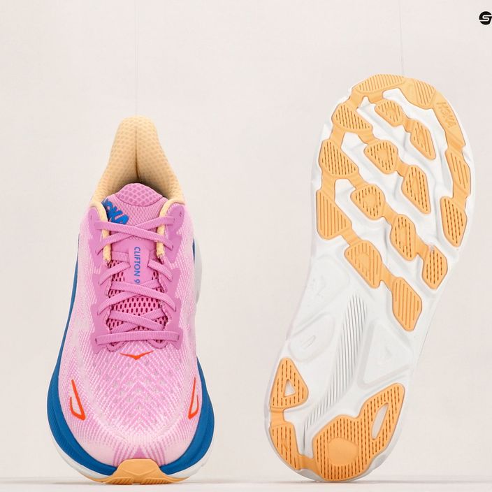 Pantofi de alergare pentru femei HOKA Clifton 9 roz 1127896-CSLC 12