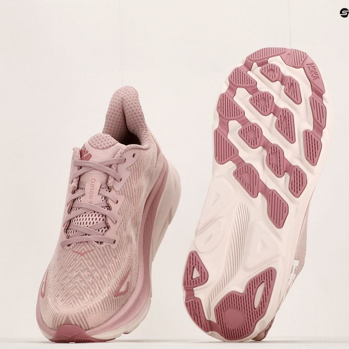 Pantofi de alergare pentru femei HOKA Clifton 9 roz 1127896-PMPW 12