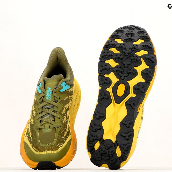 HOKA Speedgoat 5 pantofi de alergare pentru bărbați verde-galben 1123157-APFR 12