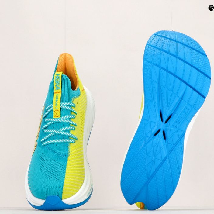Pantofi de alergare pentru bărbați HOKA Carbon X 3 albastru/galben 1123192-CEPR 12