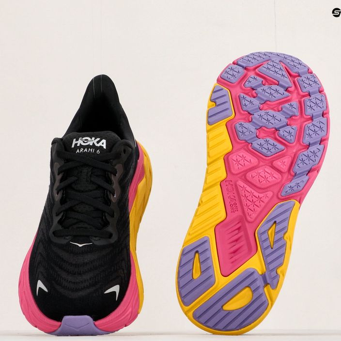 Pantofi de alergare pentru femei HOKA Arahi 6 negru-roz 1123195-BPYR 12