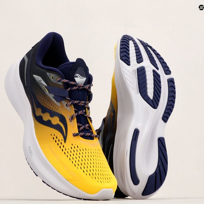 Saucony Ride 15 pantofi de alergare pentru bărbați albastru marin și galben S20729-65 15
