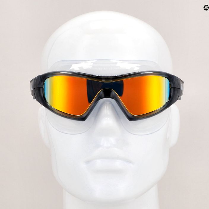Mască de înot Aquasphere Vista Pro gri închis/negru/portocaliu oglindă din titan MS5591201LMO 8