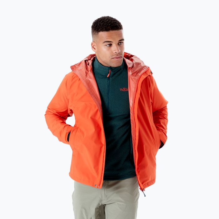Rab Downpour Eco jachetă de ploaie portocalie pentru bărbați QWG-82