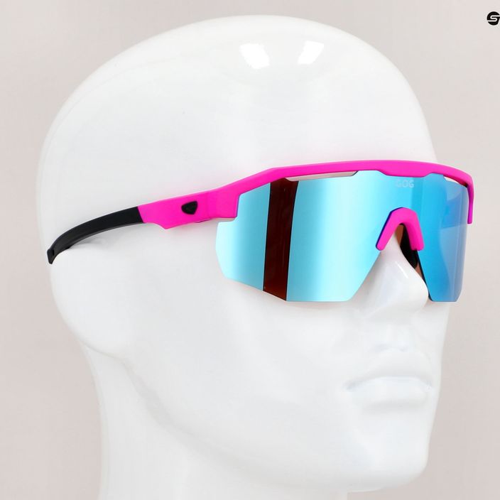 Ochelari de ciclism GOG Argo mat roz neon/negru/alb-albastru E506-2 12