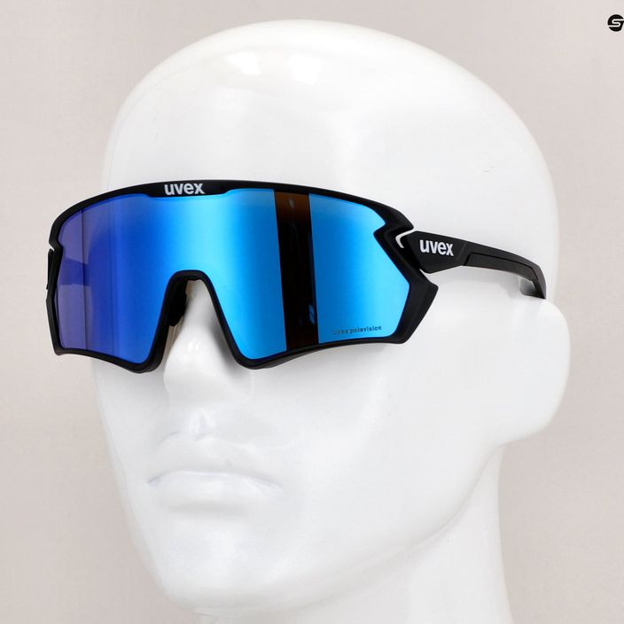 UVEX Sportstyle 231 2.0 P ochelari de ciclism negru mat/albastru oglindă 53/3/029/2240 11
