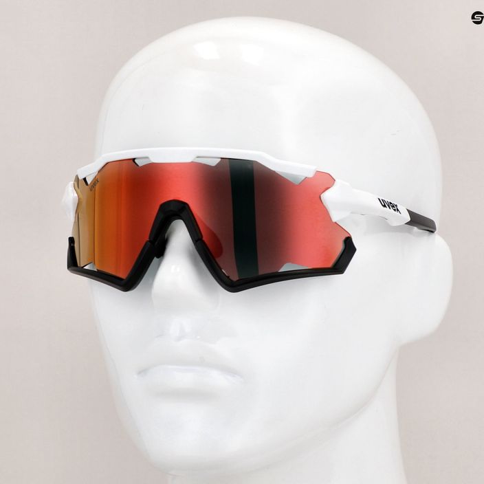 Ochelari de protecție pentru bicicletă UVEX Sportstyle 228 alb negru/roșu oglindă 53/2/067/8206 11
