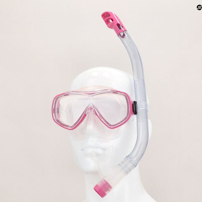 Cressi Ondina kit de snorkel pentru copii + mască Top + snorkel roz transparent DM1010134 13