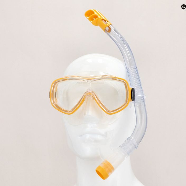 Cressi Onda kit de snorkel pentru copii + mască Mexico + snorkel transparent galben DM1010131 13