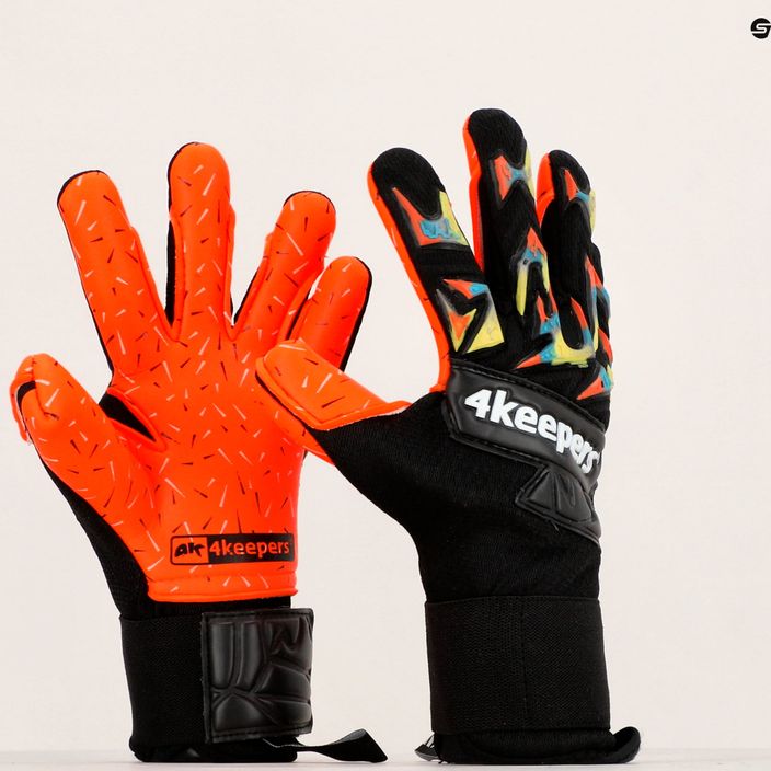 Mănuși de portar pentru copii 4Keepers Equip Flame Nc Jr negru-portocalii EQUIPFLNCJR 8