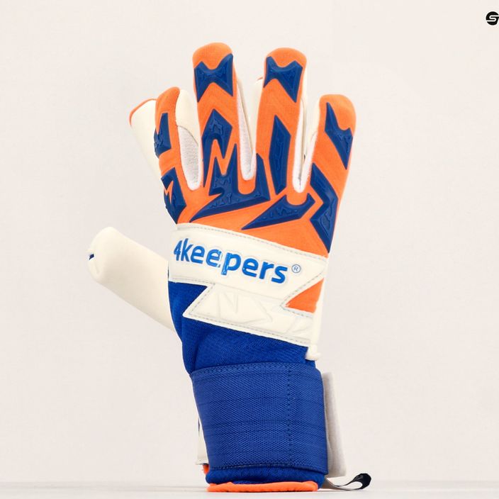 Mănuși de portar 4Keepers Equip Puesta Nc niebiesko-pomarańczowe EQUIPPUNC 8