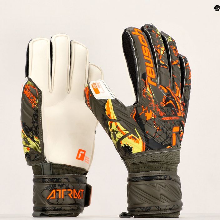 Mănuși de portar Reusch Attrakt Grip Finger Support verzi-portocalii 5370010-5556 10