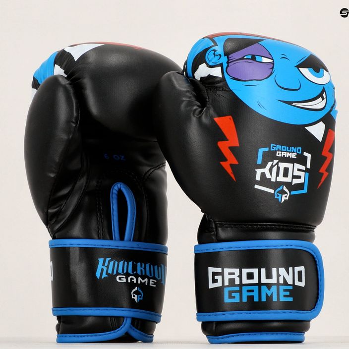 Mănuși de box pentru copii Ground Game Prodigy negru și albastru 13