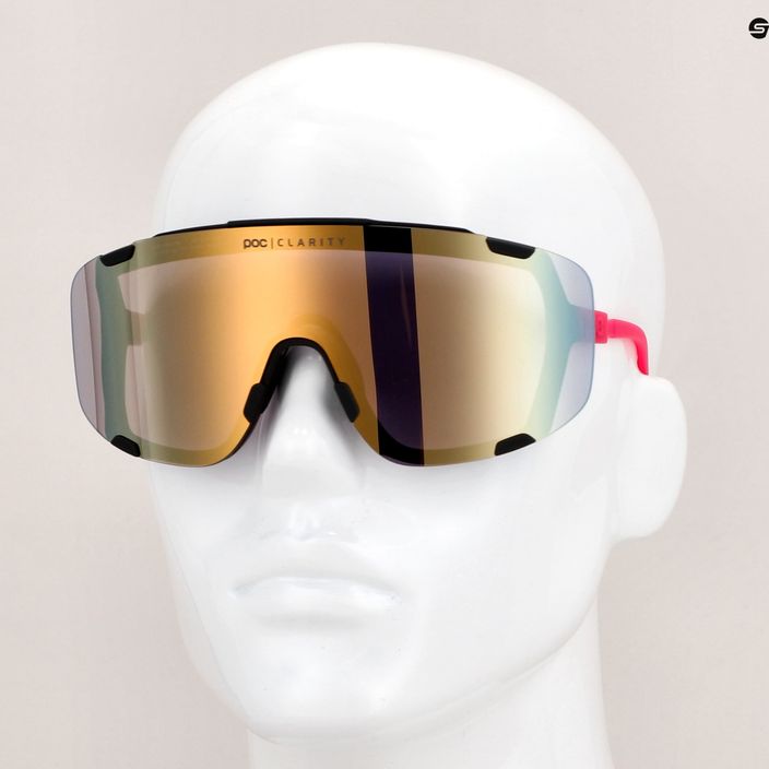 Ochelari de protecție pentru bicicletă POC Devour fluo pink/uranium black translucent/clarity road gold 11
