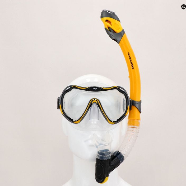 Set de scufundări AQUA-SPEED Java + Elba mască + tub galbe 8206 13