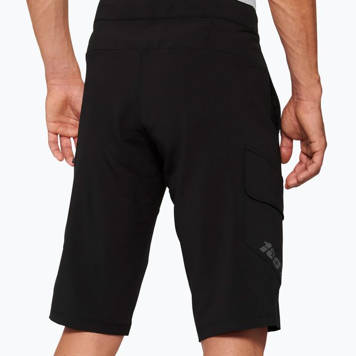 Pantaloni scurți de ciclism pentru bărbați 100% Ridecamp Shorts W/ Liner negru 40030-00002 3