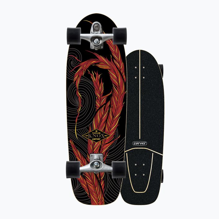 Skateboard surfskate Carver C7 Raw 31.25" Knox Phoenix 2022 Complete negru-roșie C1013011133 8