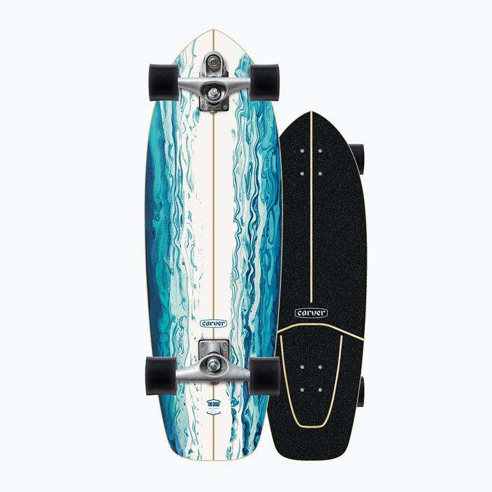 Skateboard surfskate Carver C7 Raw 31" Resin 2022 Complete albastru-albă C1013011135 8