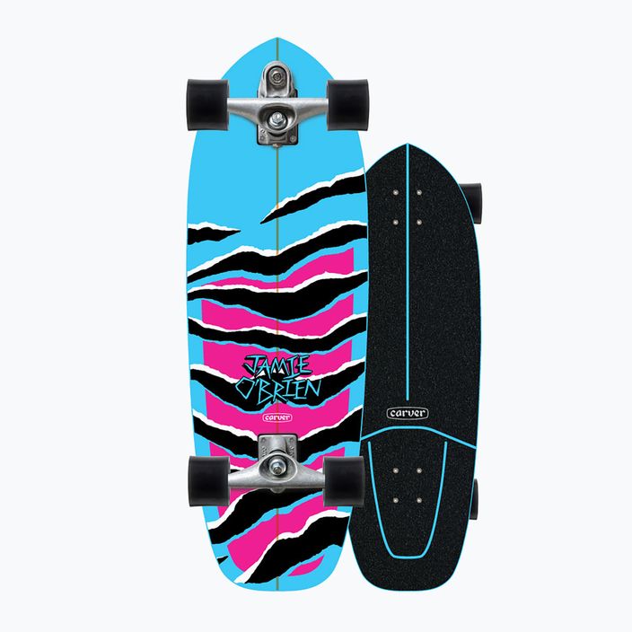 Skateboard surfskate Carver C7 Raw 31" JOB Blue Tiger 2022 Complete albastru-roză C1013011140 8