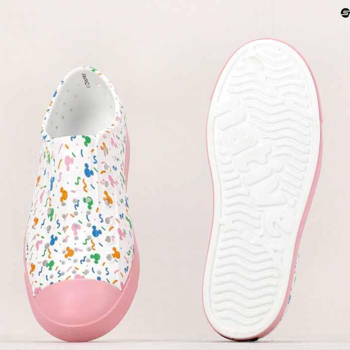 Pantofi de sport pentru copii Native Jefferson Print Disney Jr, model shell white/princess pink/pastel white confetti pentru copii 16