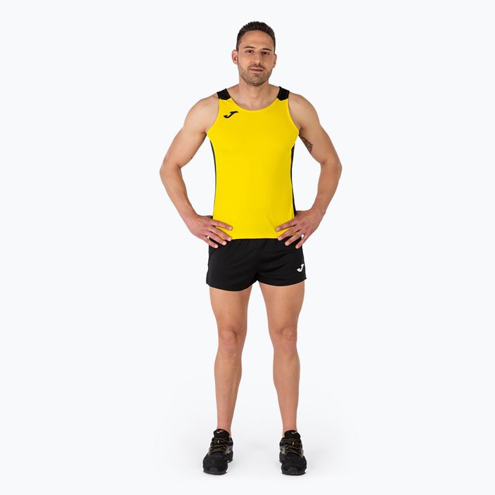 Top de alergat pentru bărbați Joma Record II yellow/black 2