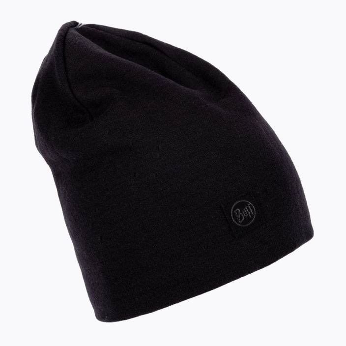 Căciulă BUFF Heavyweight Merino Wool Hat Solid, negru, 113028